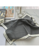 Dior Houndstooth Silk Sqaure Scarf 55x55cm Black 2022 15