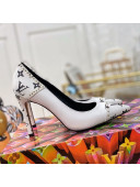 Louis Vuitton Cherie Pump 9.5cm in Studded Monogram Canvas White 2021