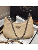 Prada Re-Edition Nylon Mini Shoulder Bag 1TT122 Beige 2021