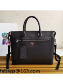 Prada Men's Saffiano Leather Business Briefcase Bag 2VG044 Black 2021