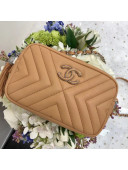 Chanel Calfskin Mini Camera Case Bag A57617 Apricot 2018