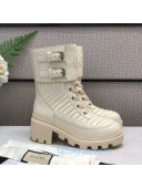 Gucci Calfskin Short Boot with Interlocking G 628855 White 2020