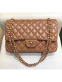 Chanel Lambskin Classic Flap Medium Bag A01112 Caramel with Gold Hardware 2018