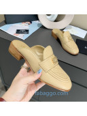 Chanel Boy Calfskin Flat Mules Apricot 2020