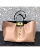 Valentino Large VCASE Grainy Calfskin Shopping Tote Bag Pink 2021