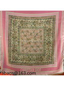 Dior Rose Print Twilly Silk Square Scarf 90x90cm Pink 2021