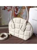 Bottega Veneta Small BV Swoop Soft Calfskin Bowling Top Handle Bag White 2019