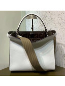 Fendi Leather Medium Peekaboo X-Lite Regular Bag White 2019