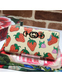 Gucci Zumi GG Gucci Strawberry Print Zip Around Wallet 570661 2019