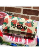 Gucci Zumi GG Gucci Strawberry Print Continental Wallet 573612 2019