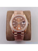 Rolex Datejust Watch 40mm With Crystal Pink Gold/Brown 2020 Top Quality 