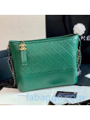 Chanel Quilted Aged Calfskin Gabrielle Medium Hobo Bag AS1521 Bright Green 2020