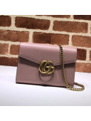 Gucci GG Marmonet Leather Mini Chain Bag 401232 Pink