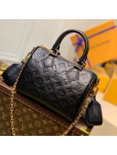 Louis Vuitton Speedy Bandoulière 22 Bag in Monogram Embossed Leather M58631 Black 2021