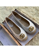 Gucci Leather Flat Espadrille with Double G ‎602505 White 2019