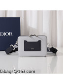 Dior Grained Calf Leather Messenger Bag Light Grey 2021