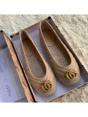 Gucci Leather Flat Espadrille with Double G ‎602505 Nude 2019