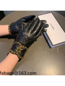 Chanel CC Lambskin and Cashmere Gloves Black 2021 28