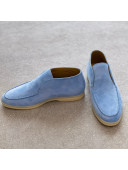 Loro Piana High-top Suede Flat Loafers Blue 2021 1118127