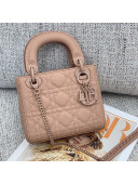 Dior Mini Lady Dior Bag in Ultra-Matte Cannage Calfskin Beige 2020