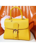 Delvaux Brillant MM Rodéo Grainy Calfskin Bag Yellow/Coffee Trim 2020