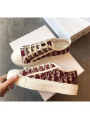 Dior Walk'N'dior Sneaker in Oblique Embroidered Canvas Burgundy 2019