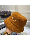 Prada Shearling Bucket Hat Brown 2021 110516