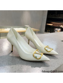 Valentino VLOGO SIGNATURE Calfskin Pump with 8cm Heel White 2022