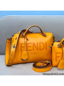 Fendi By The Way Medium Boston Bag in Calfskin Orange 2021