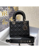 Dior Small Lady Dior Bag in Cannage Lambskin Black/Silver 2021 102061