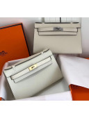 Hermes Mini Kelly 22 Clutch Bag in Epsom Leather(Half Handmade) Creamy White 