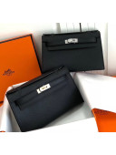 Hermes Mini Kelly 22 Clutch Bag in Epsom Leather(Half Handmade) Black