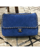 Chanel x Pharrell Oversize Suede Flap Bag Blue 2019