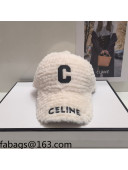 Celine Fur Baseball Hat White 2021 110525