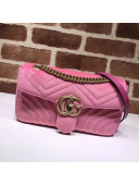 Gucci GG Marmont Velvet Small Shoulder Bag 443497 Light Pink 2021