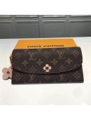 Louis Vuitton Monogram Canvas Emilie Wallet With Flower Charm M64202 Pink