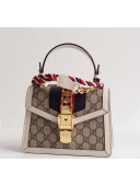 Gucci Sylvie GG Mini Top Handle Bag 470270 White 2019