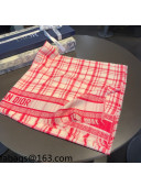 Dior Check Cashmere Scarf 70x200cm Red 2021