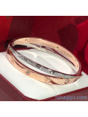 Cartier Crystal Double Love Bracelet Pink Gold/Silver 2021