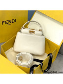 Fendi Iconic PEEKABOO XS Bag in Off-white Lambskin 2021