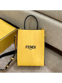 Fendi Pack Leather Small Shopping Bag Yellow 2021