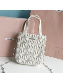 Miu Miu Matelasse Nappa Lambskin Mini Tote Bag 5BA220 White 2021