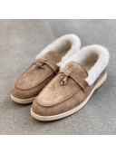 Loro Piana Suede Wool Loafers Light Brown 2021 111910