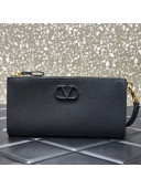 Valentino VLogo Grained Clutch 060 Black 2021