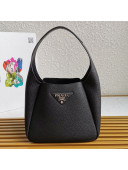 Prada Supple Calfskin Hobo Bag 1BC127 Black 2020