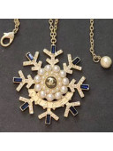 Chanel Pearl Snowflake Pendant Necklace AB2337 2019