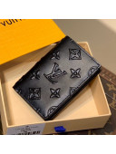 Louis Vuitton Pocket Organizer Slender Wallet in Monogram Seal Leather M80508 Black 2021