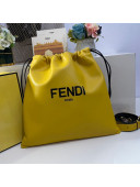 Fendi Pack Medium Pouch Bucket Bag in Yellow Nappa Leather Bag 2020