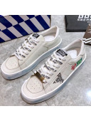 Golden Goose Graffiti White Calfskin Sneaker Blue 2021 32