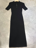 Women Knitted Long Dress WD021906 Black 2022